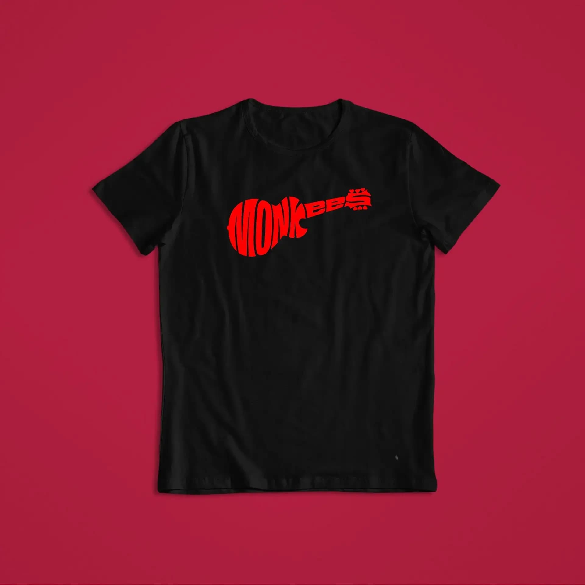 Maglietta con logo The Monkees Guitar Band Vintage Compleanno Natale Estate Manica lunga Vacanza Cerniera SweaT