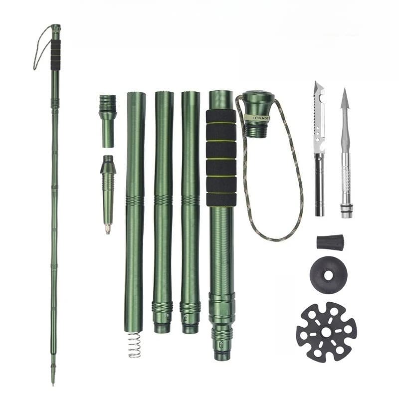 Damping System Walking Sticks Multifunctional Trekking Pole Outdoor Hiking Reversible Rod Light Weight Portable Storage Tool