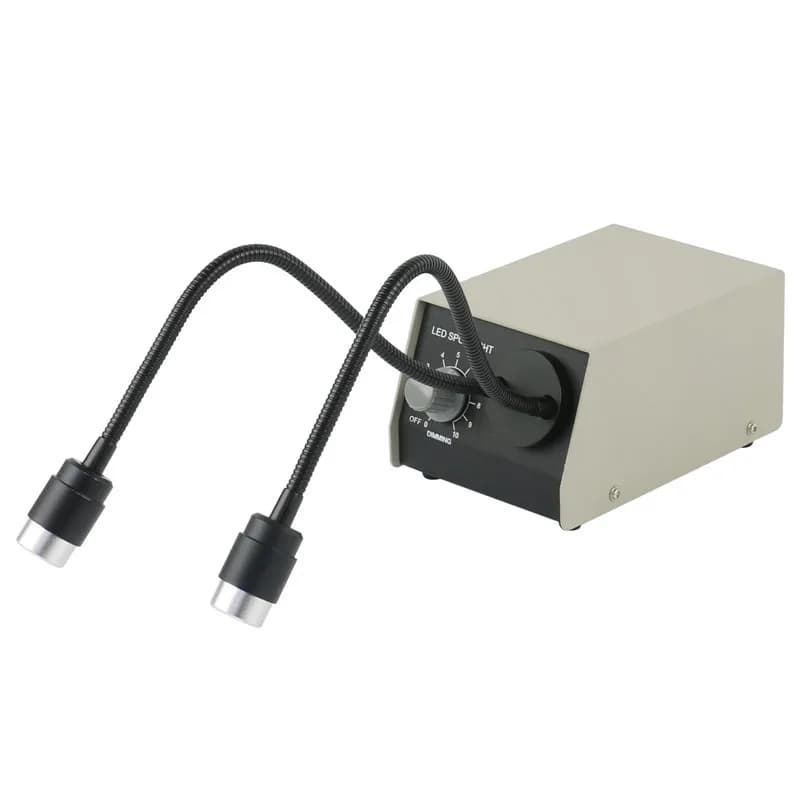 6500K Desktop LED regolabile doppio collo di cigno sorgente luminosa microscopia Facula fibra ottica sistema di illuminazione fredda microscopio