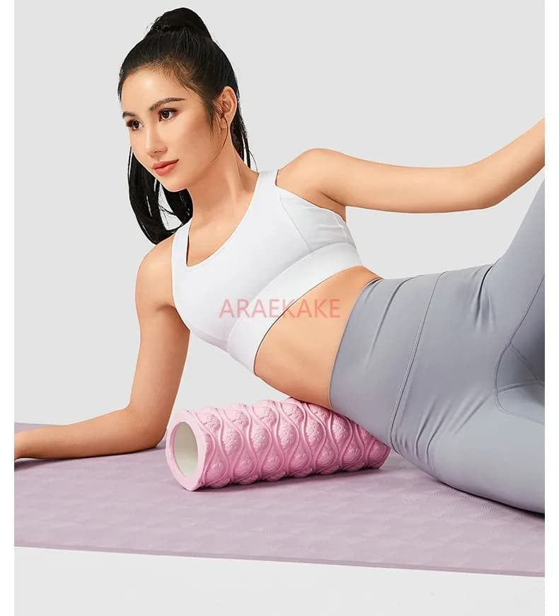 Massage foam roller for muscle relaxation, magic tool for slim legs, yoga equipment and lumbar relief