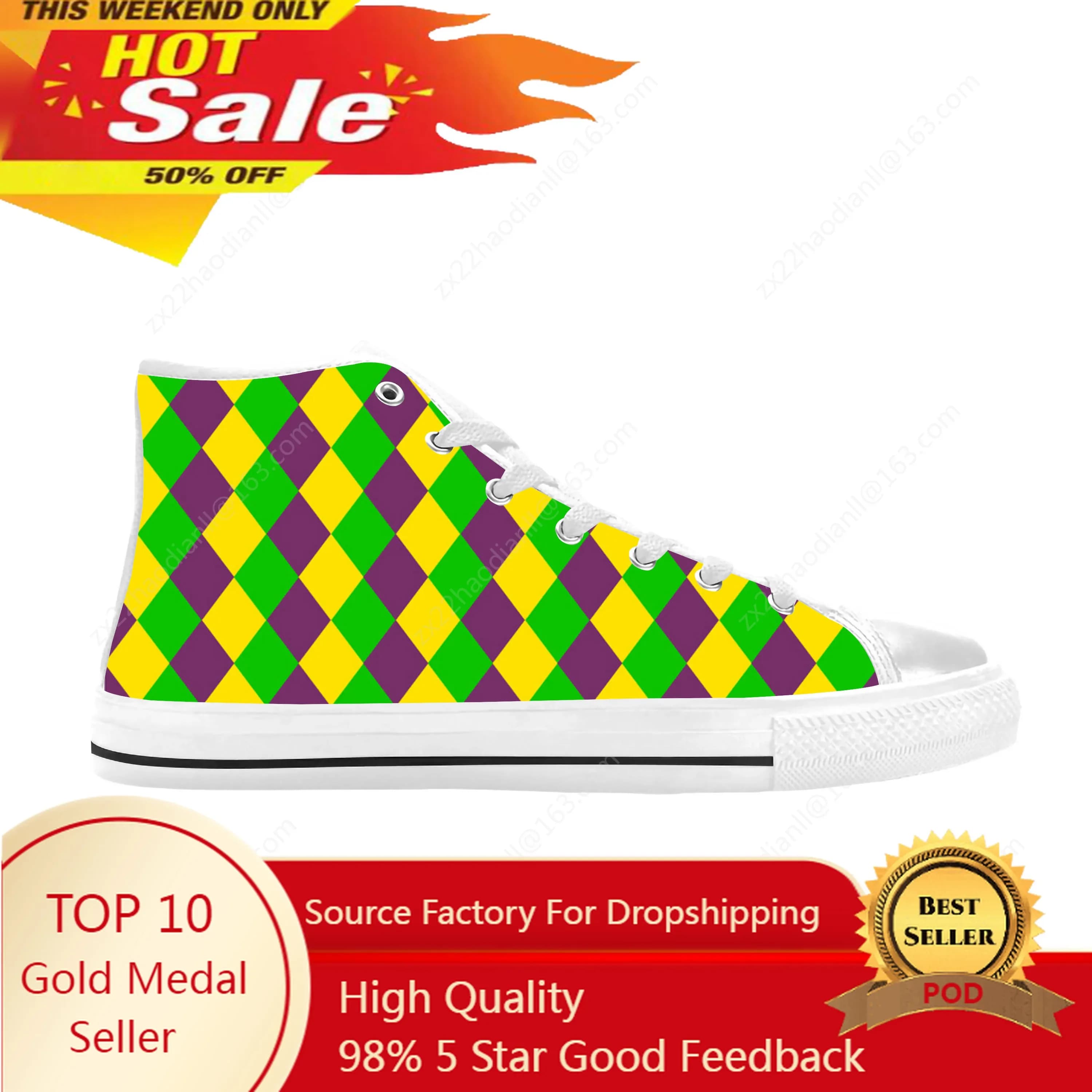 Mardi Gras Maschera di Carnevale Piume Perline Modello Scarpe di stoffa casual Scarpe da ginnastica alte comode e traspiranti con stampa 3D Uomo Donna