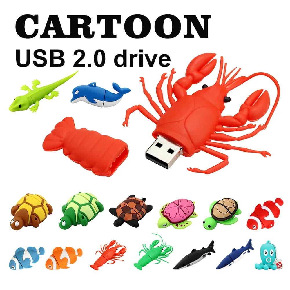 4 GB Animali subacquei Tartaruga Chiavetta USB 8 GB 16 GB 32 GB 64 GB Squalo Memory Stick Pen Drive Pendrive Carino Chiavetta USB 2.0 di memoria