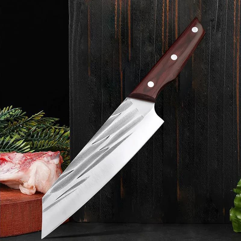 7 pollici mannaia per carne forgiato a mano cucina Chef coltello per affettare manico in legno coltello da macellaio in acciaio inossidabile strumenti di cottura