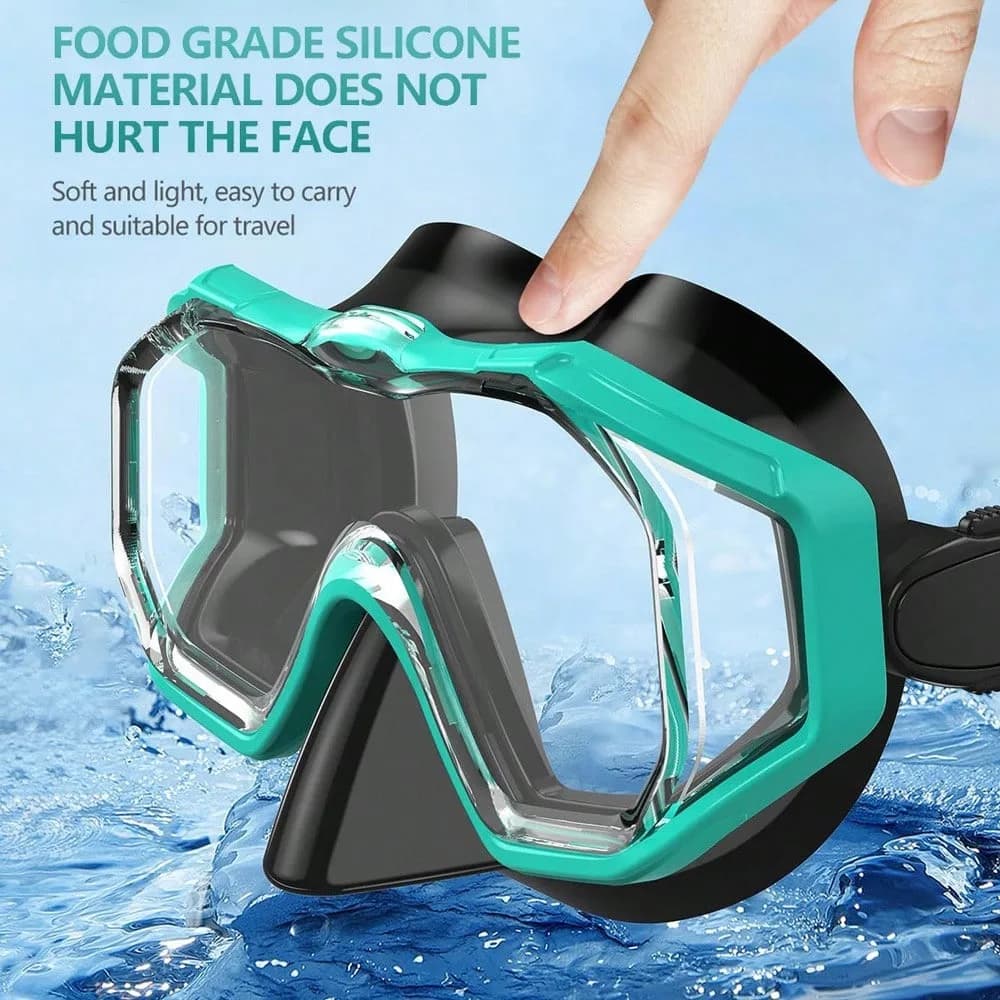Scuba Diving Mask Panoramic 3 Window Snorkeling Mask with Nose Cover Snorkeling Glasses Snorkeling Equipment for Scuba Diving and Swimming Training