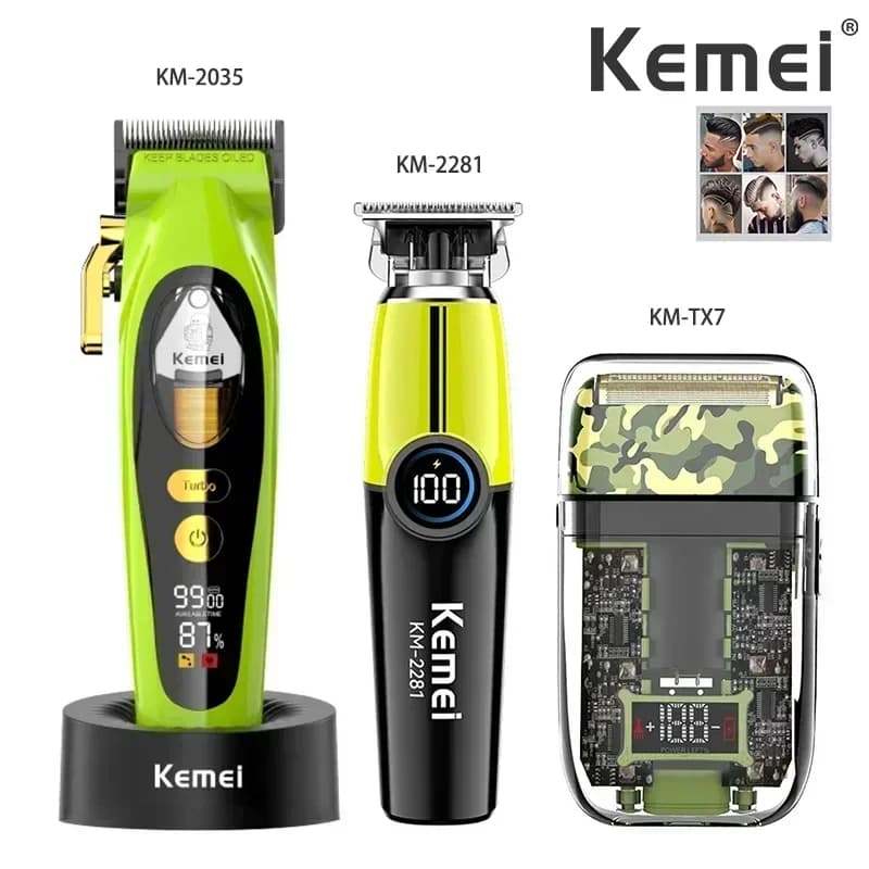 Kemei Kit Original Haircuts Professional Electric Haircuts Barbiere Rechargeable Razor for Men KM-2035 KM-2281 KM-TX7