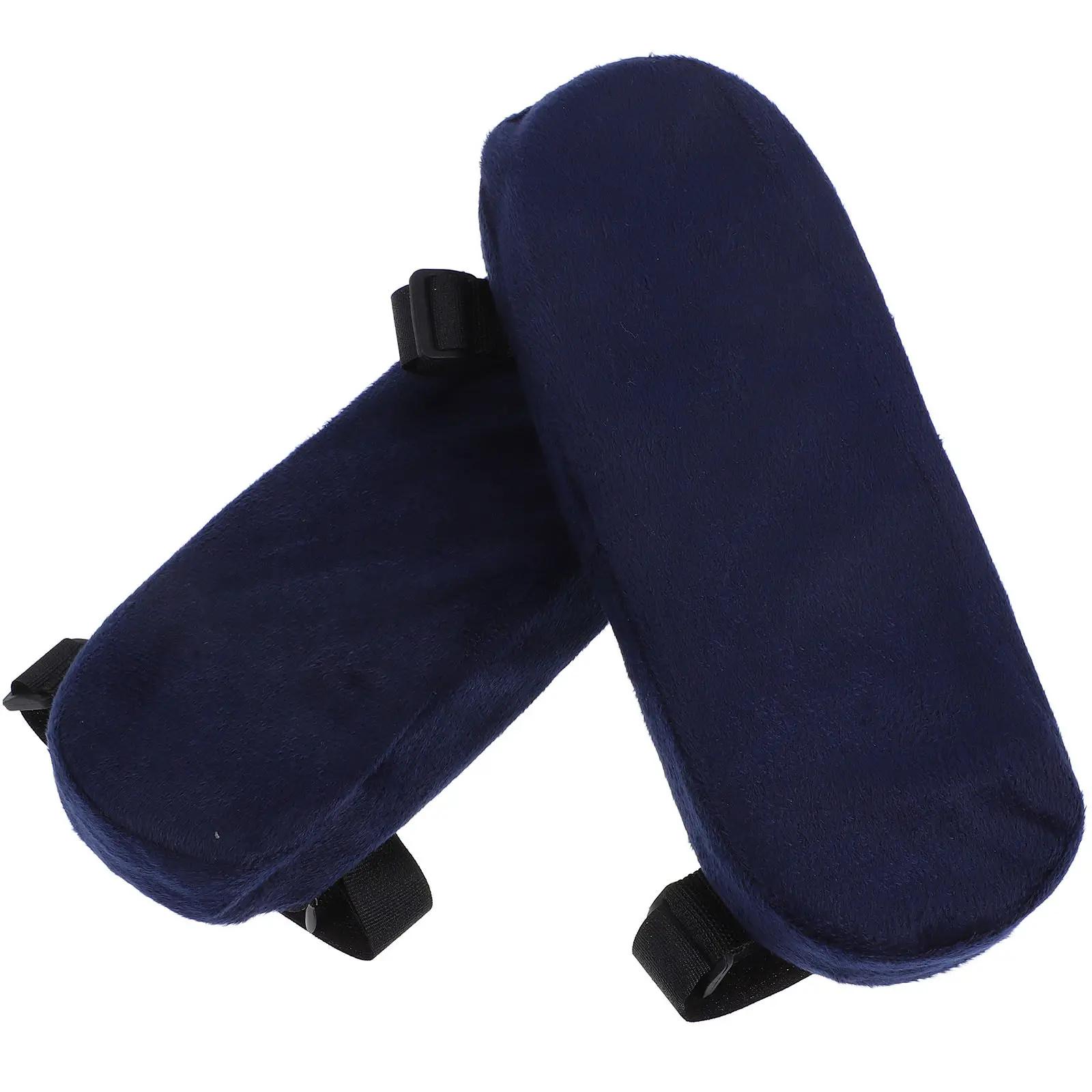 2 Pezzi Cuscinetti in Memory Foam per Braccioli, Imbottiti e Confortevoli, per Gomiti e Avambracci, per Sedie da Gaming e Ufficio, Ergonomici, Superficie Blu Scuro