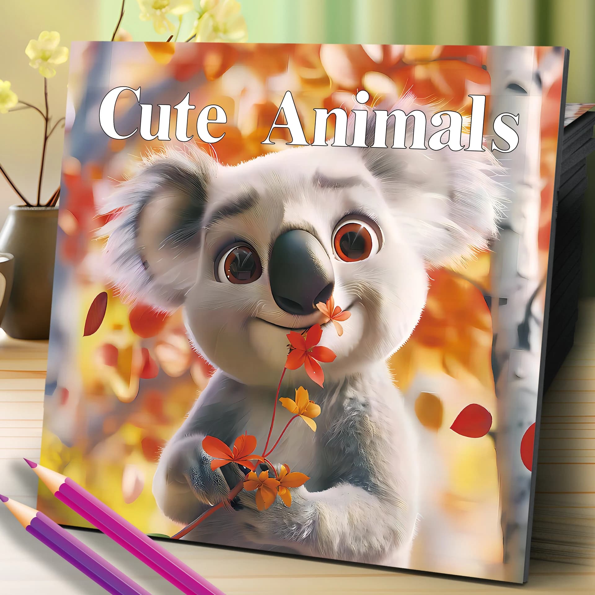Cute Animals Coloring Book 20 Page Gift For Adults And Teens Birthday Party Relieve Stress Kill Time Graffiti Painting Drawing