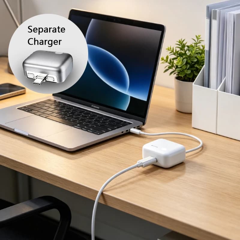 1 pz Power Bank con cavo di ricarica separato, caricabatterie portatile a ricarica rapida con cavo integrato, funzione di disconnessione automatica intelligente