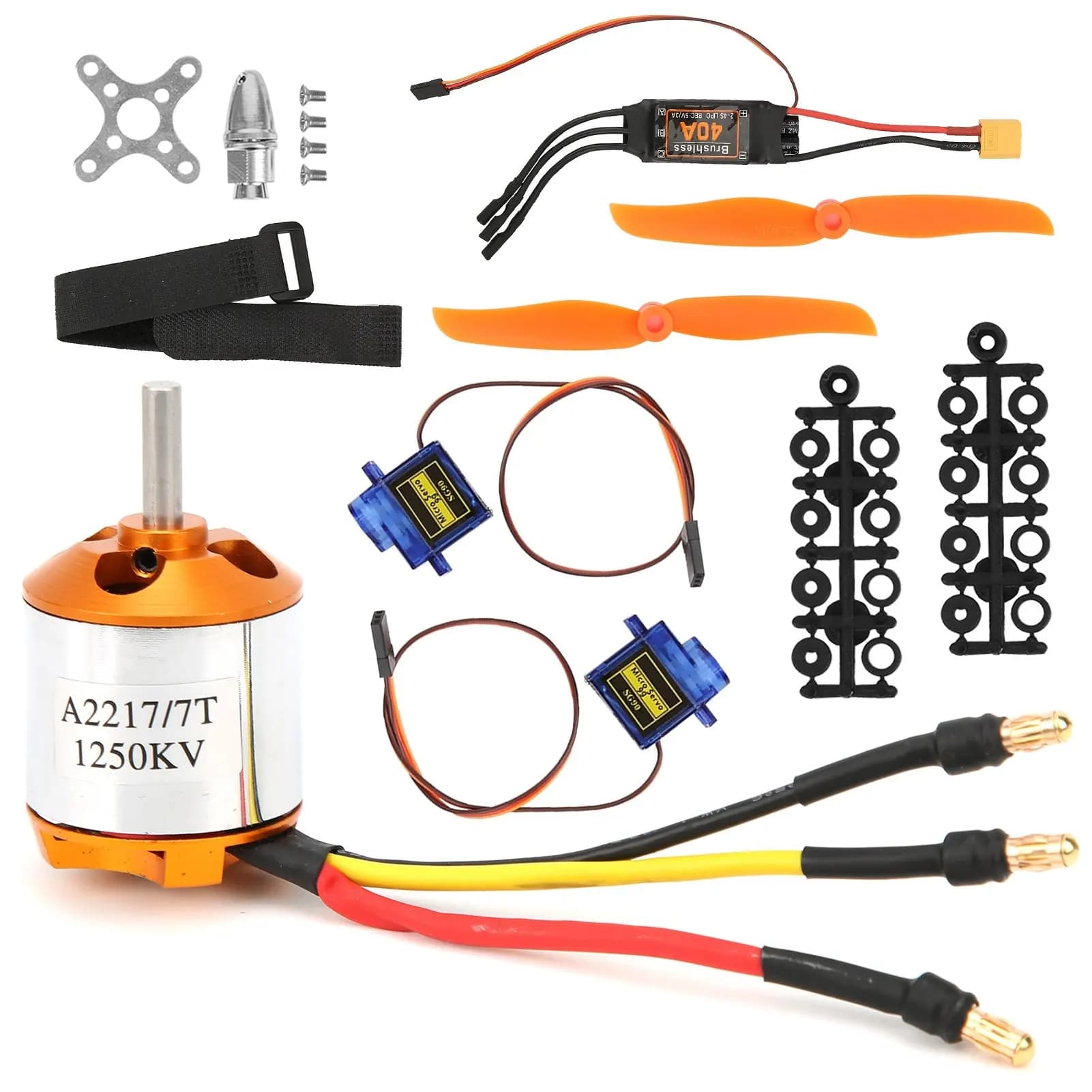 2217 KV1250 Motor 8060 Propeller Steering Engine 40A XT60 ESC for RC Helicopter