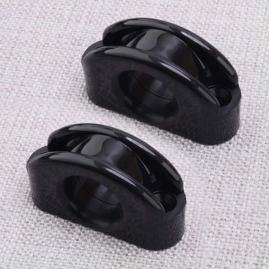 2 pezzi ponte occhio padella bullseye linea cavo corda guida puleggia adatta per barca marina yacht kayak canoa nylon nero