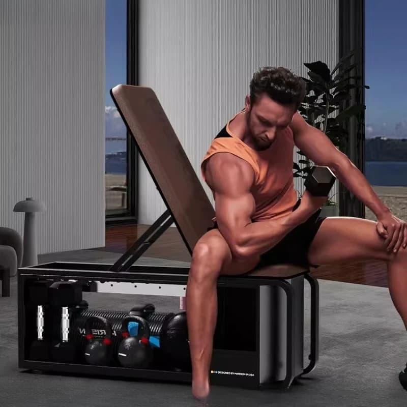 Panca Multifunzione per Fitness con Manubri, Crunch, Addominali, Yoga e Pilates - Attrezzatura per Allenamento