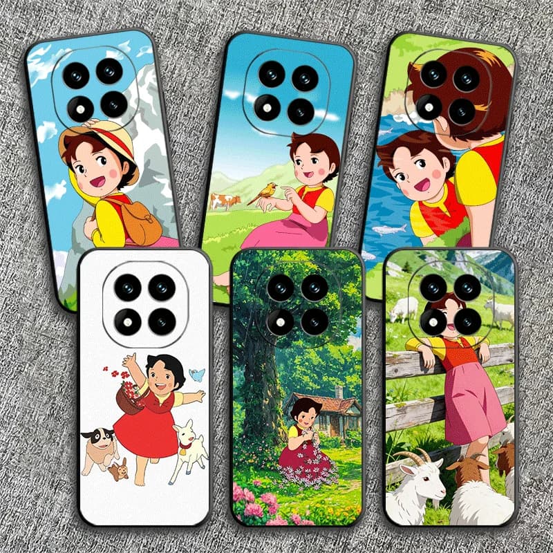 Heidi Cartoon Cute Soft Phone Case for Xiaomi Redmi Note 12 13 14 15 Pro Plus 11 12S 11S 11T 10 4G Black Cover Back Shell