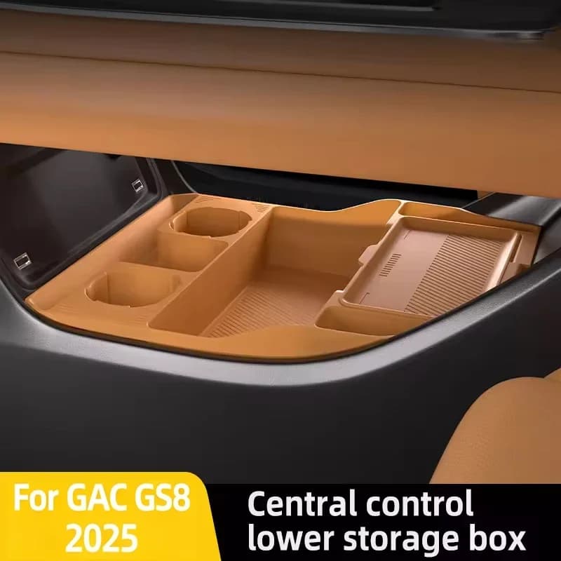 For GAC Trumpchi GS8 2025 Lower Center Console Storage Box, Custom Silicone Organizer Tray, Anti-Slip Cup Holder Mat Car Parts
