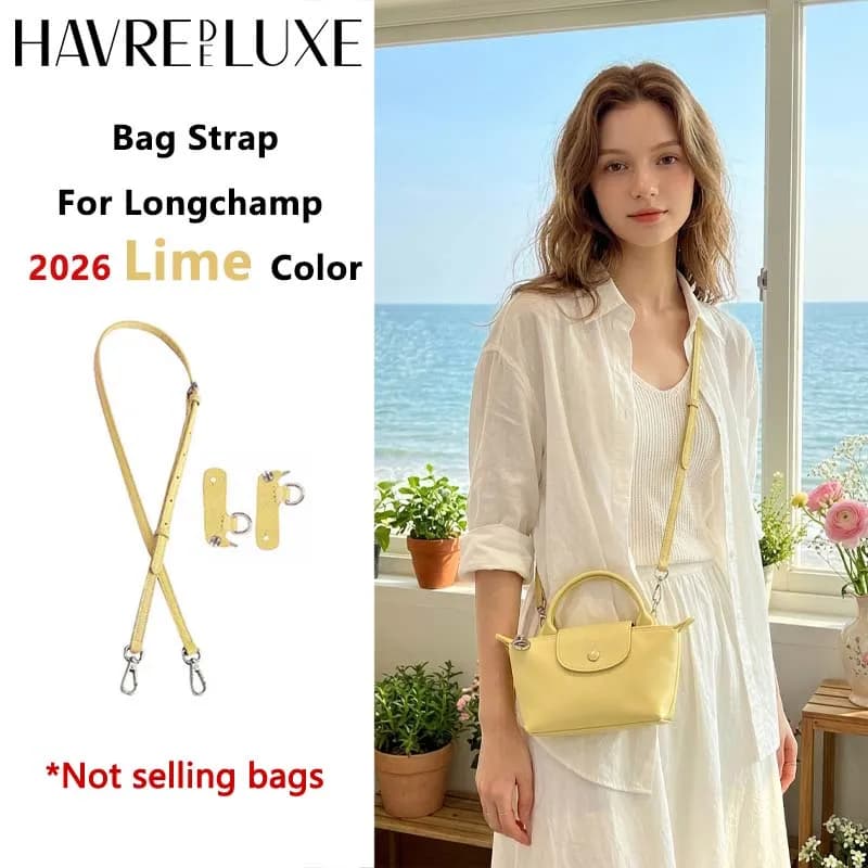 Nuova Tracolla in Pelle 2026 per Longchamp Mini Lime, Resistente e alla Moda, Senza Foratura, Accessori per Borse