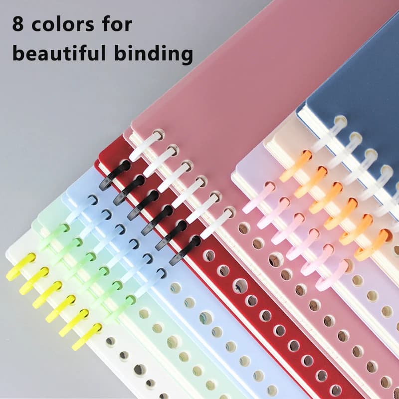 6 fori Color caramella anello di rilegatura in plastica a fogli mobili anelli a spirale a molla A4 A5 Clip di rilegatura per can