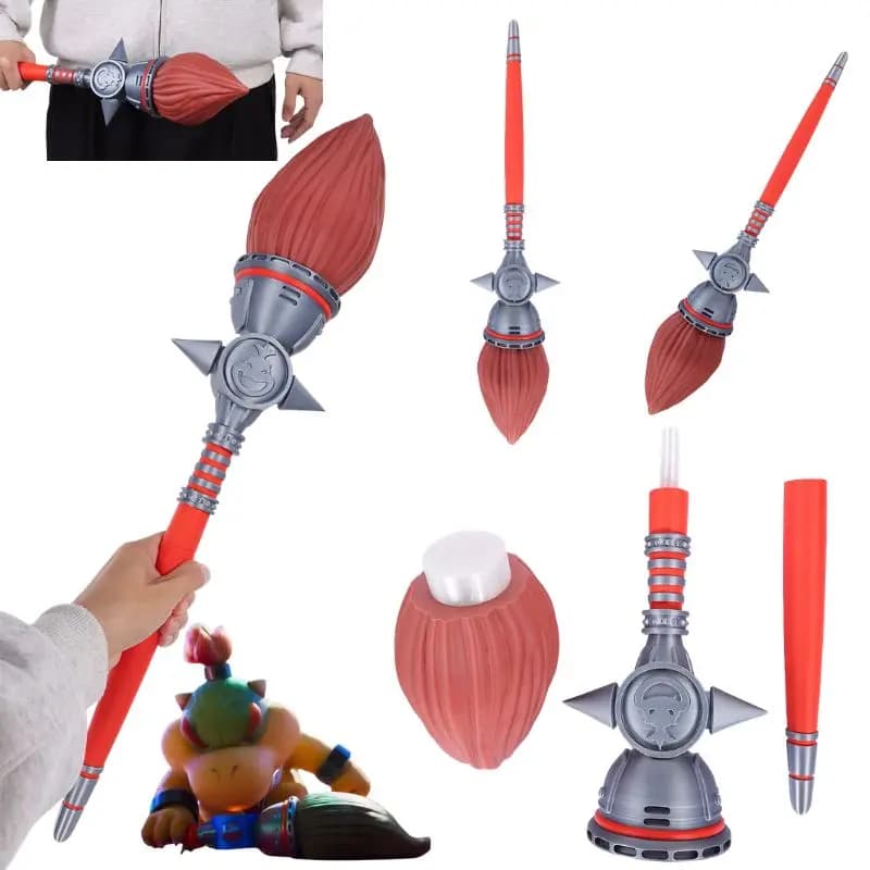 Cosplay Bowser Calligraphy Brush Props Silver Axe Halloween party Anime roleplay Accessories