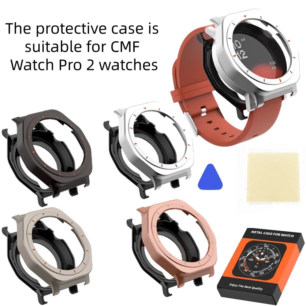 Custodia in metallo per smartwatch CMF BY NOTHING Watch Pro 2 Design minimalista con resistenza ai graffi e agli urti