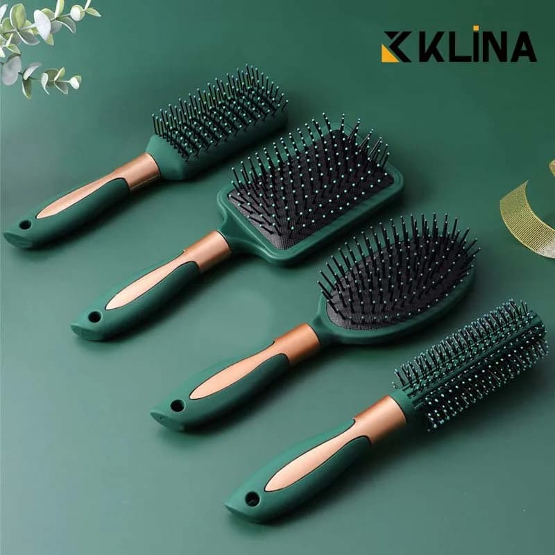 KLINA Hair Massage Air Bearing Pettine Brush Covered Leather Brush for Hair Districate Antistatic Salon SPA Hairdresser Tool for Styling Oval Rounding