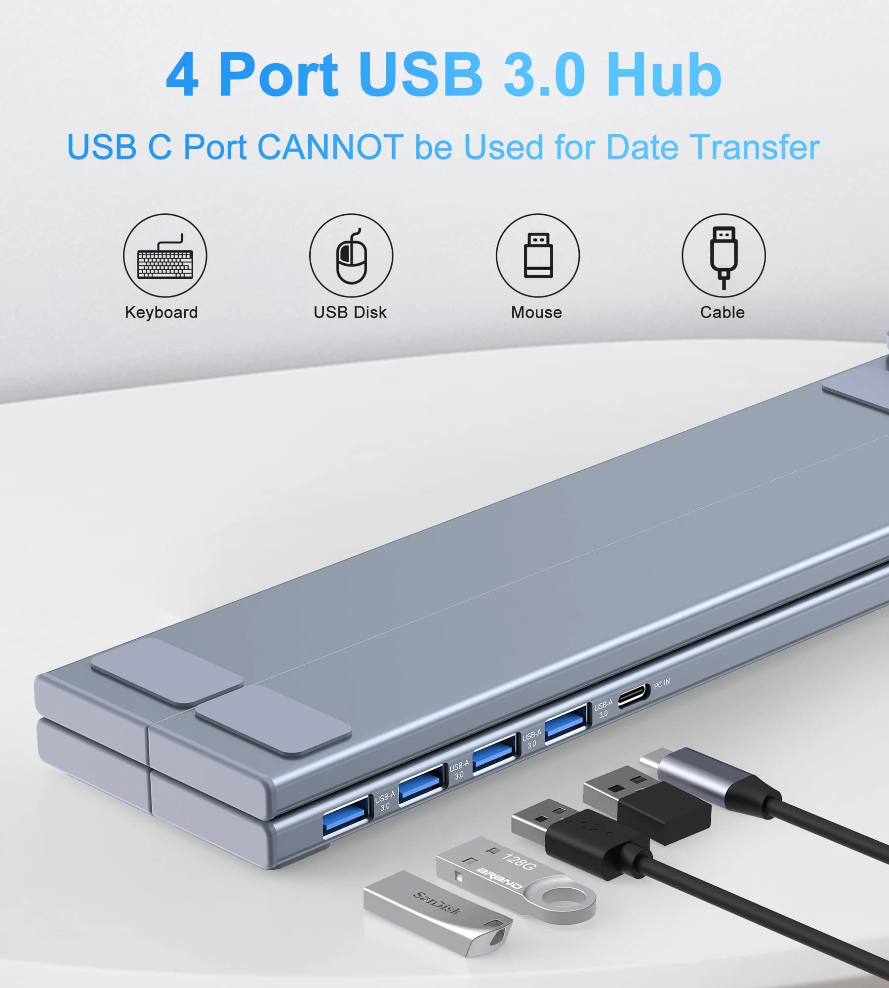 Docking Station 5 in 1 USB C per Laptop con USB C, 2 USB 3.1, Porte per Schede SD e TF, PD 100W, Docking Station Universale per MacBook