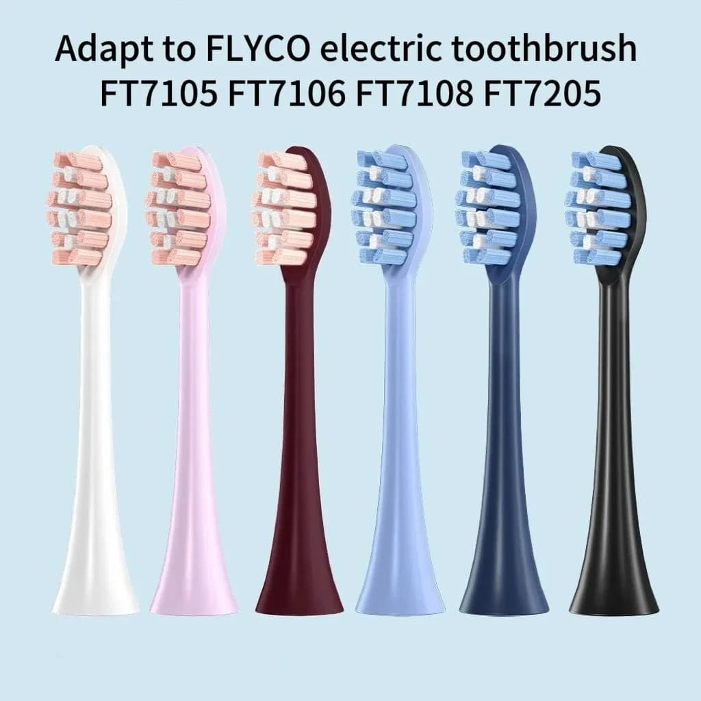 For FLYCO FT7105/FT7106/FT7108/FT7205/TH01 Replacement heads for electric toothbrush Soft bristles, 4-16 pieces