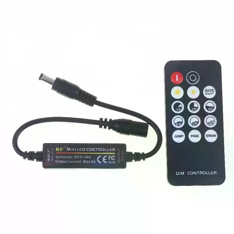 1Set Mini RF Wireless 14Keys 2.4G Remote Control DC12V LED Dimmer 24V 5V 6A For 2835 5050 Single Color LED Strip Lights Dimmer