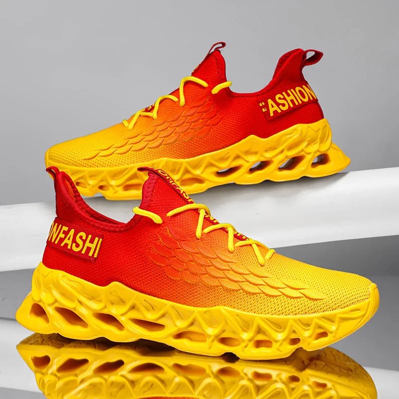 YRZL Men's Shoes Athletic Running Gymnastics Men Mesh Breathable Sports Comfortable Anti-slip Walking Shoes For Men Outdoor