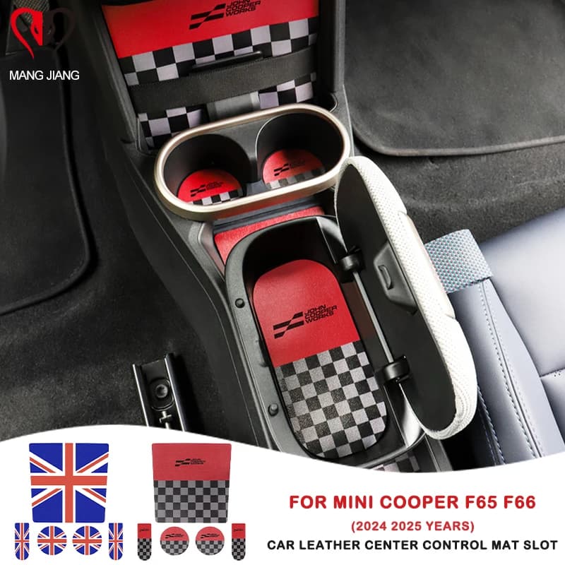 Car Door Groove Zerbino Slot Wallets Pads Non-slip Mat For Mini Cooper F65 F66 2024 2025 Leather Mat Decoration Accessories
