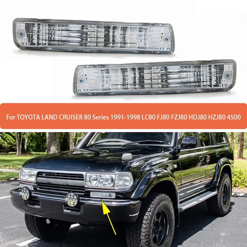 Tipo di cristallo Paraurti Anteriore Indicatore di Direzione Lampada Per TOYOTA LAND CRUISER Serie 80 1991-1998 LC80 FJ80 FZJ80 HDJ80 HZJ80 4500