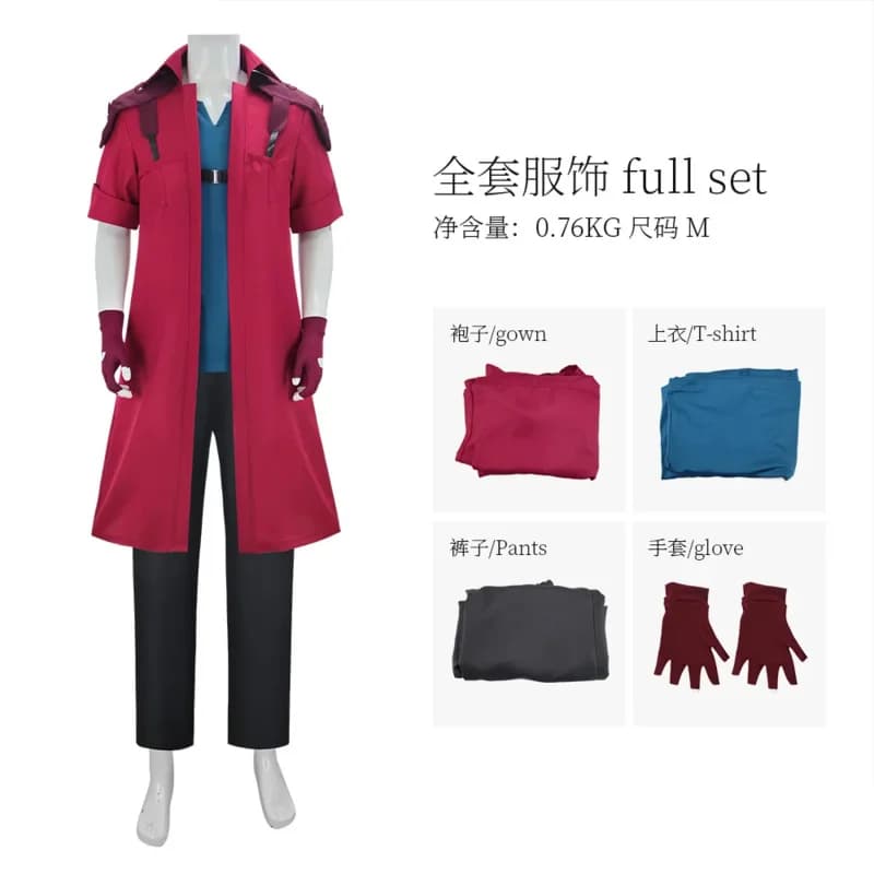 DMC 5 Dante Cosplay Giacca Guanti Costume da uomo Travestimento per uomo adulto Cappotto Fantasia Gioco di ruolo Abiti Carnevale di Halloween Suitsa;2,c