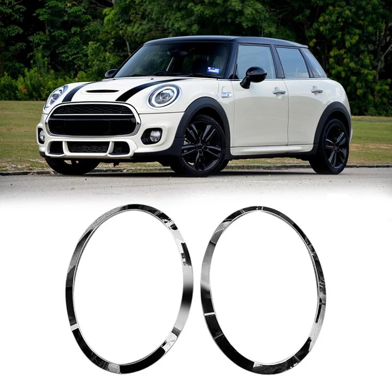 Per MINI Cooper F55 F56 F57 03-18 cromo sinistro destro fari anteriori telaio faro sopracciglio anello copertura sostituzione Trim
