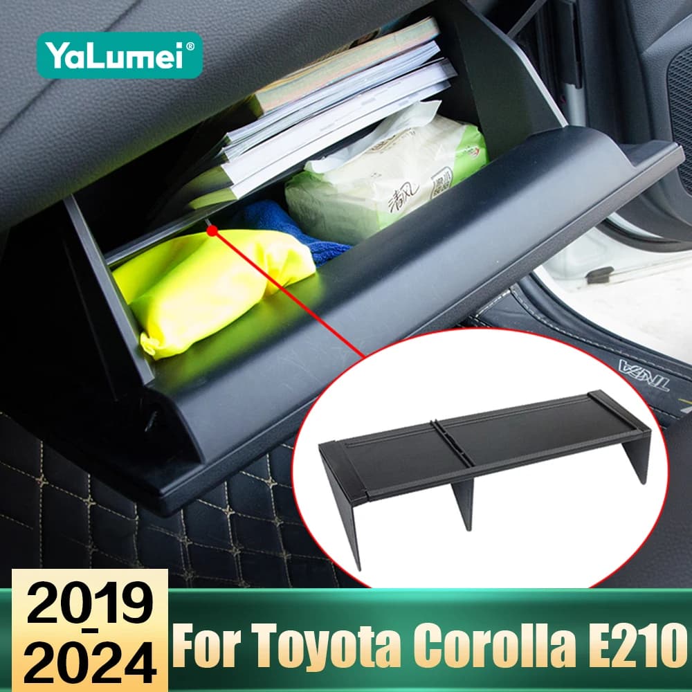 For Toyota Corolla E210 2019 2020 2021 2022 2023 2024 Hybrid ABS Car Co-pilot Glove Box Clapboard Partition Plate Storage Trim