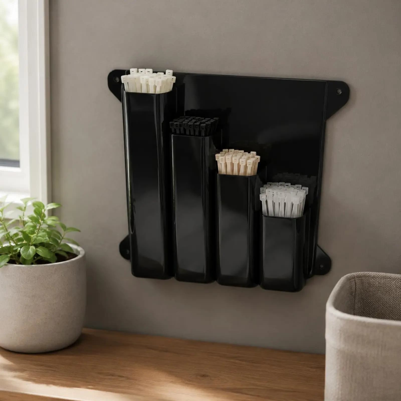 Organizzatore per fascette stringicavo, facile da usare, per officina e garage