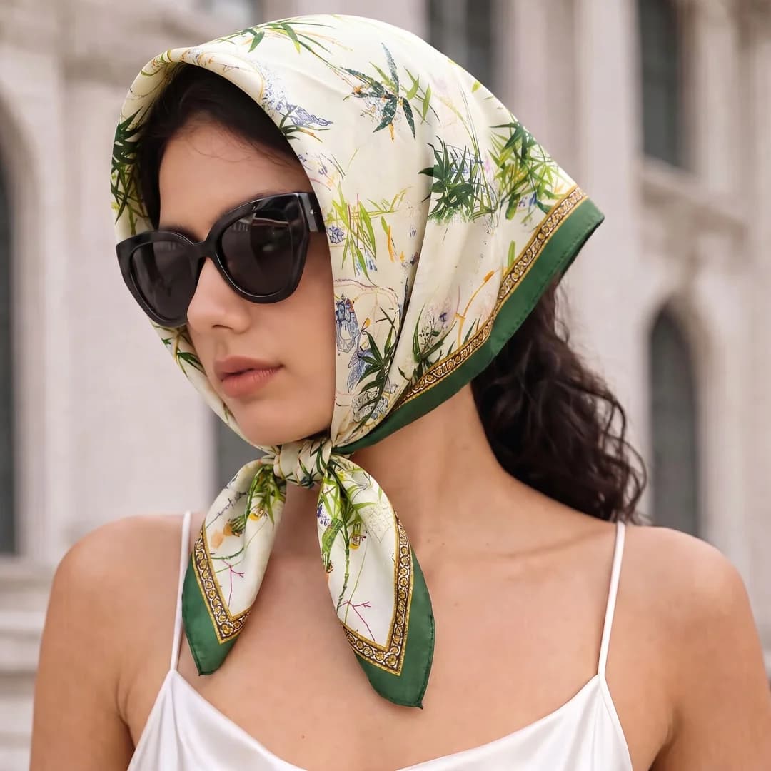 Square Scarf Hijab Bandana Headscarf Square Handkerchief Silk Scarves Woman Female Windproof Neckerchief Turban Bohemian
