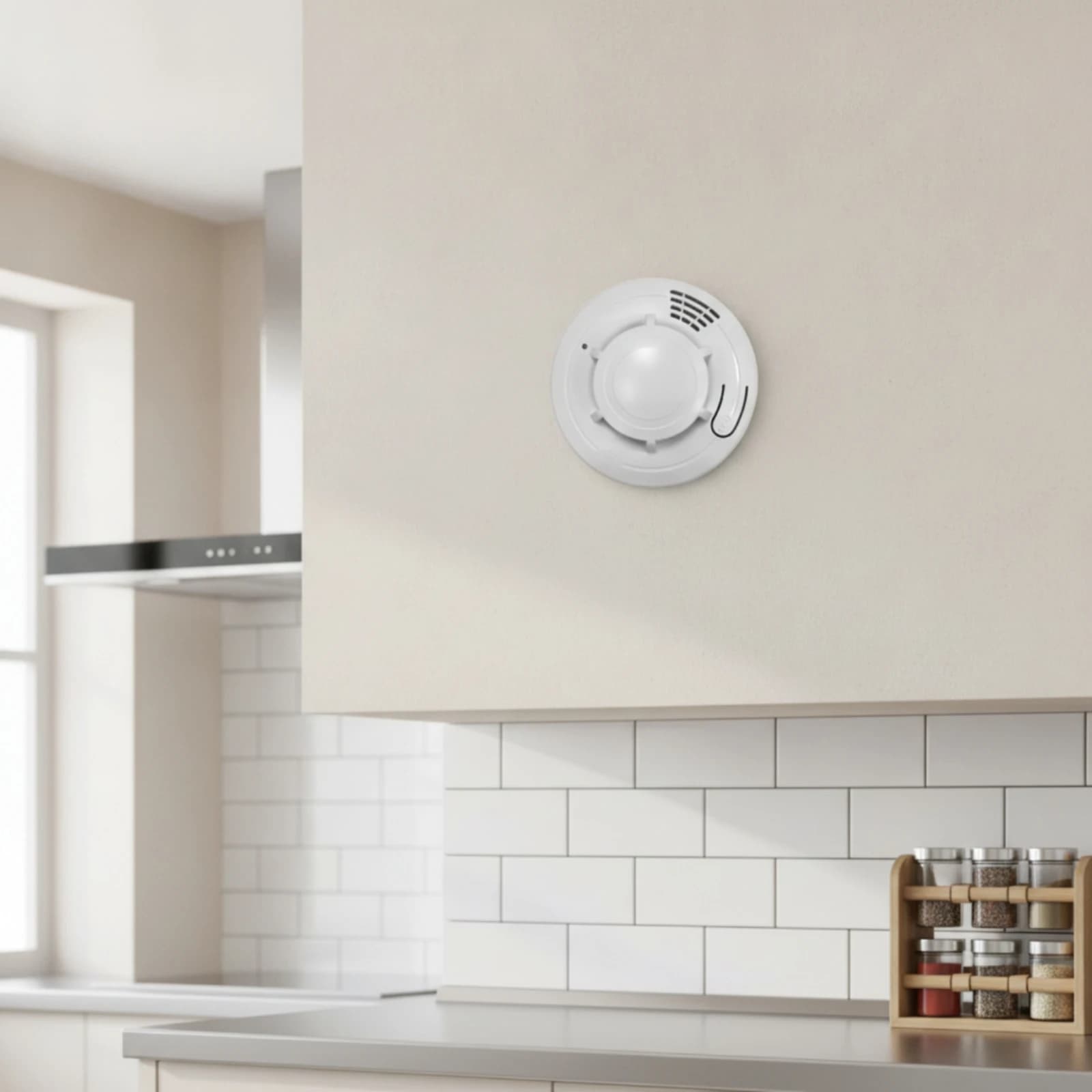 Photoelectric Fire Detection Device Easy Installation Standalone Fire Alarm Battery Operated Smoke Monitor High Sensitivity