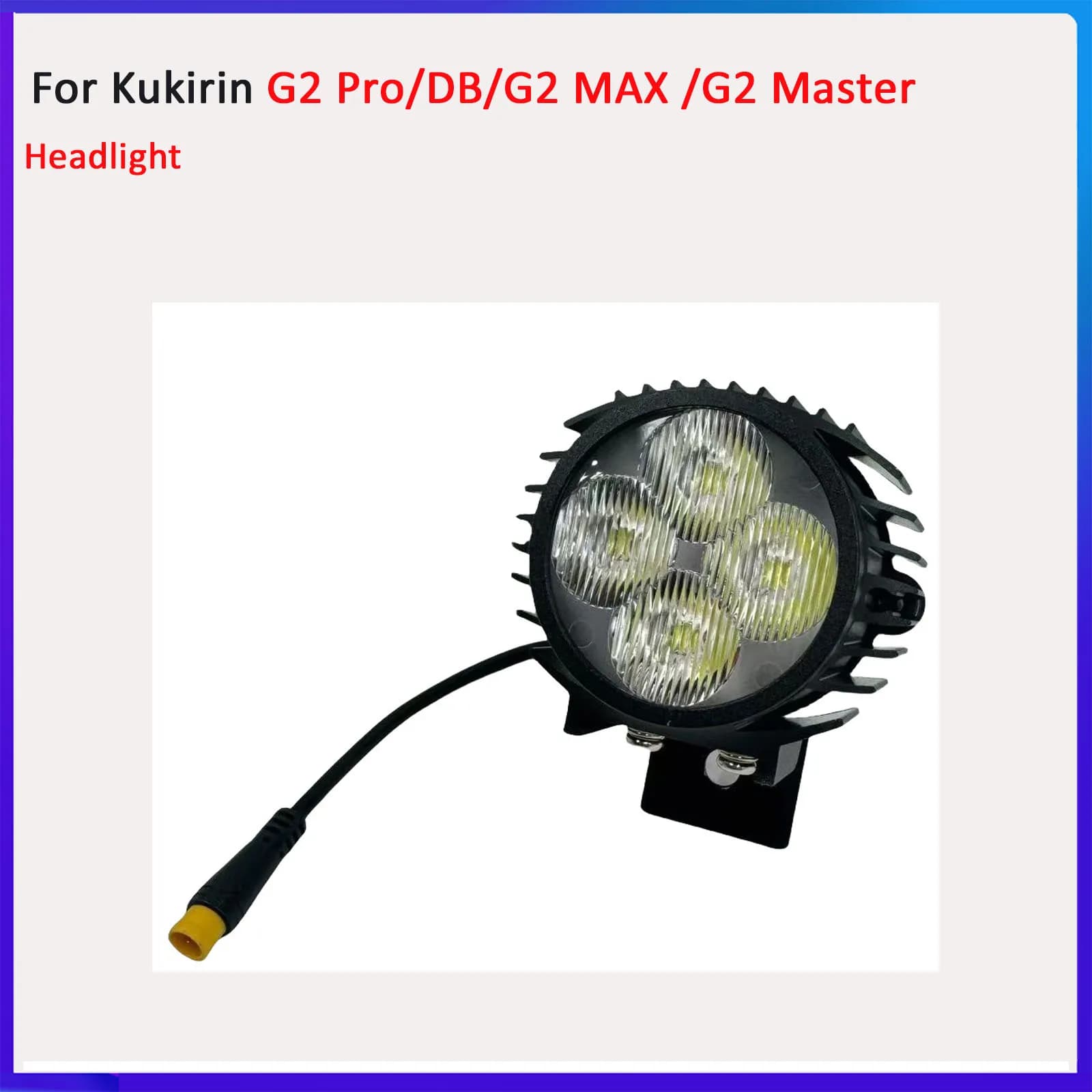 Faro anteriore per monopattino elettrico Kukirin G2 Pro/G2 Pro DB/G2 MAX/G2 Master, lampada LED di sicurezza notturna, ricambio.