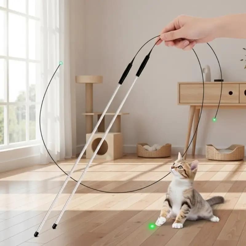 Bacchetta laser LED per gatti, giocattolo interattivo ultra lungo per alleviare la noia dei gatti, bacchetta per gatti, accessori per animali domestici