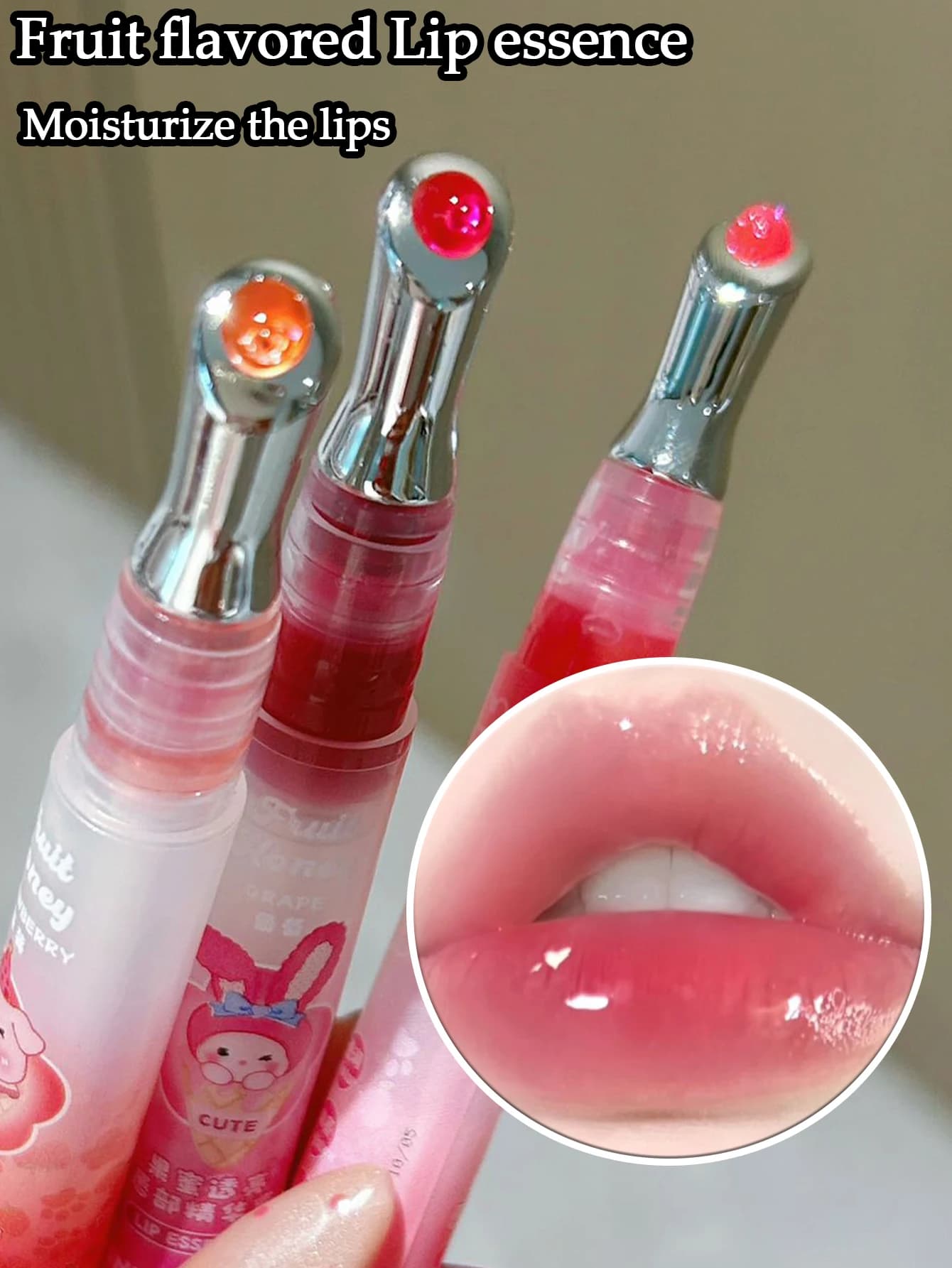Pinkyfocus Fruit Honey Essential Oil Sleaching for Lips - Hydrating, Anti-drying and cracks, hides lip lines for fleshy lips
