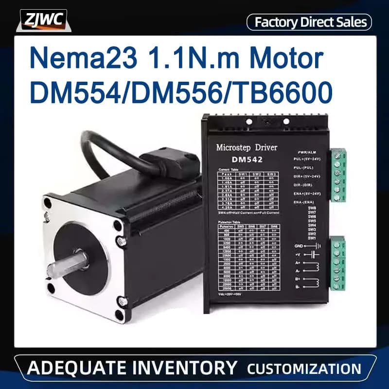Motore passo-passo CNC Nema23 57x56mm 1.1Nm 2.5A Motori passo-passo Nema 23 + Kit driver TB6600 / DM542 /DM556 per stampante 3D per incisione CNC