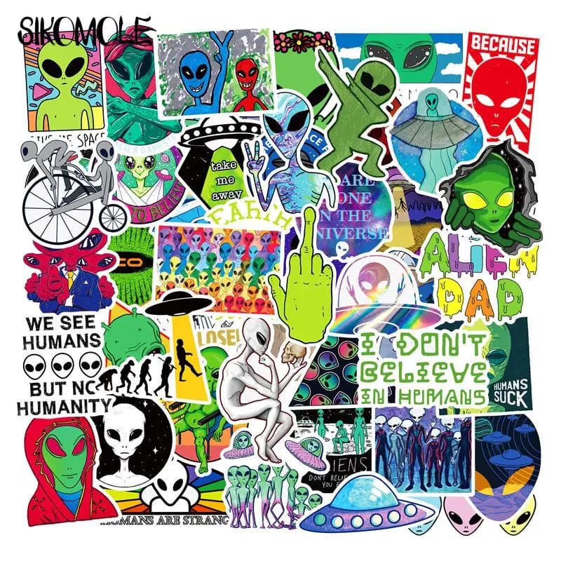 10/30/50PCS Spazio Esterno Adesivi Per Bambini Alieno UFO Astronauta Razzo Nave Pianeta Giocattolo Skateboard Laptop Graffiti Decal adesivo F5
