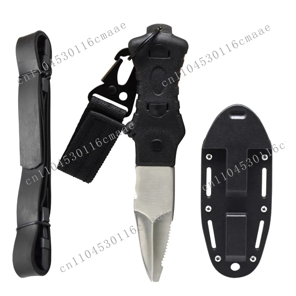 Multi-Function Stainless Steel Diving Leg Knife for Underwater Net Cutting – Emergency Self-Rescue Tool for Divers, Swimmers