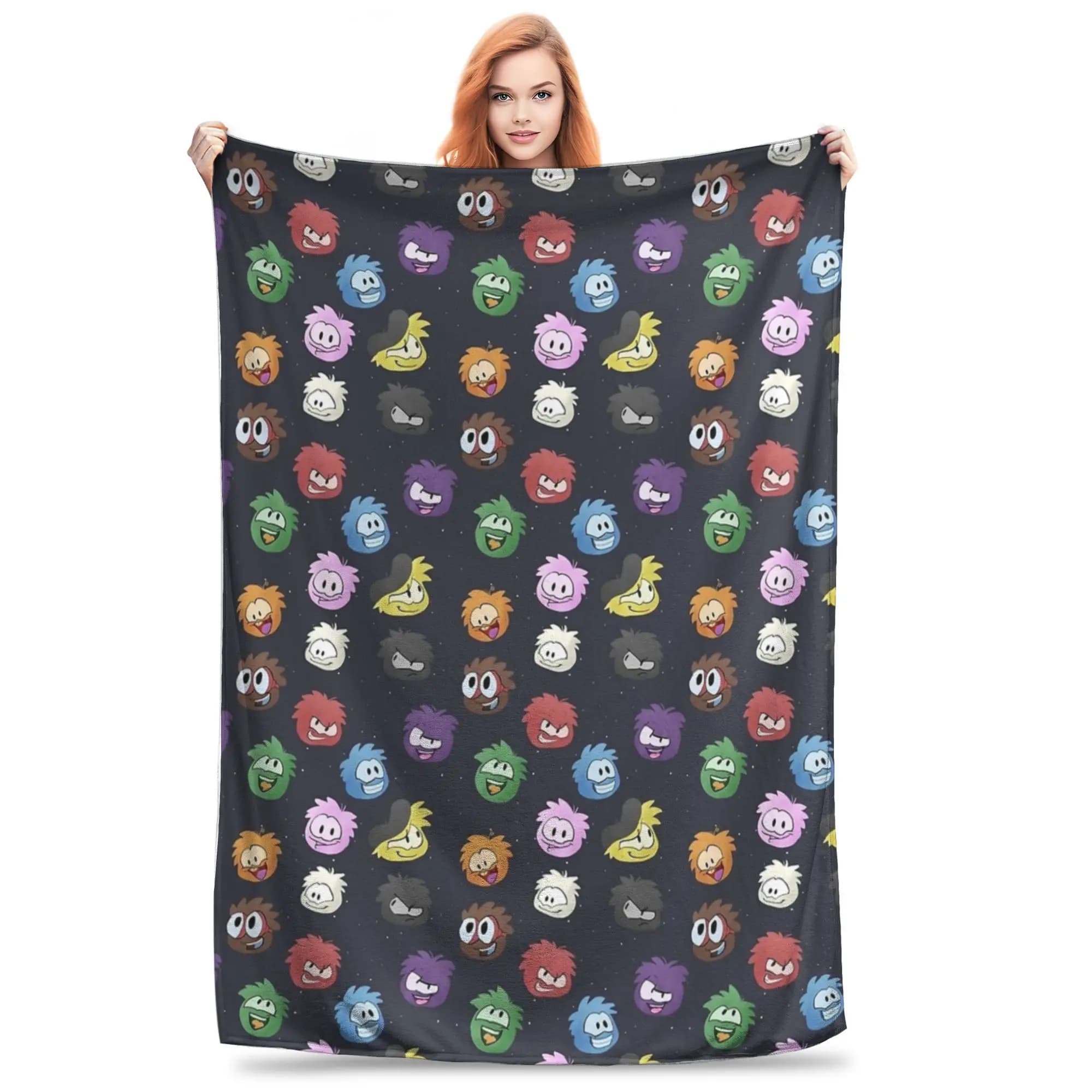 Club Penguin Puffles Pattern Blanket Flannel Awesome Soft Throw Blanket for Coverlet All Season,