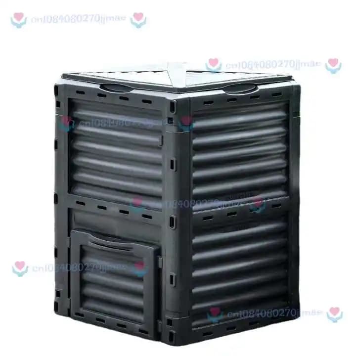 Compostiera Rotante da 300L, Facile da Assemblare, Resistente, per Riciclaggio di Rifiuti Organici all'Aperto