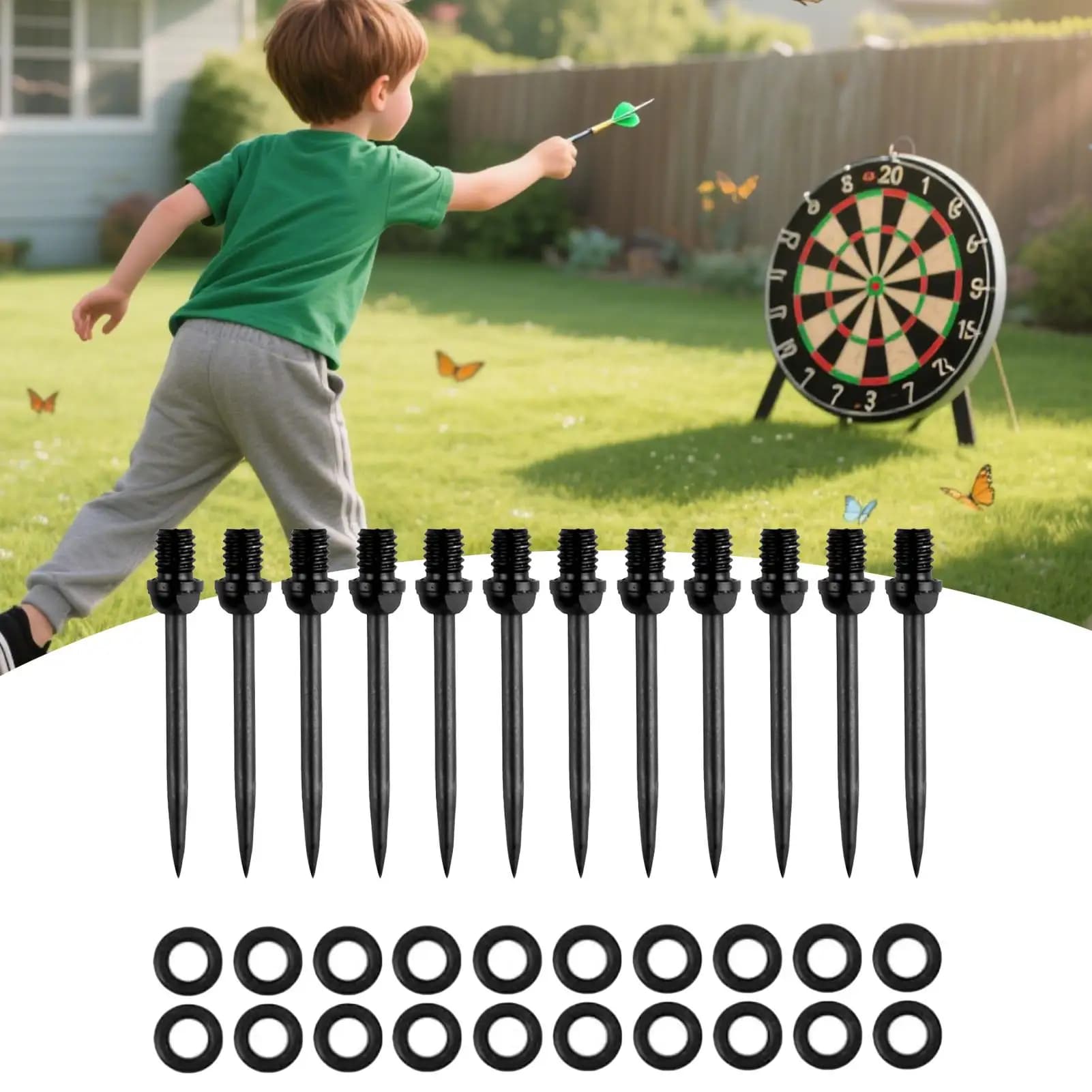 Set di freccette con punta in acciaio da 12 pezzi, freccette in metallo filettate 2BA con 20 O-ring, punte di ricambio per freccette, palestra domestica, carnevale