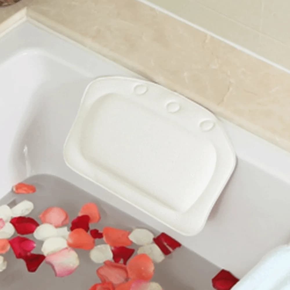 Nuovo Cuscino per Vasca da Bagno in PVC 21*31cm con Ventosa, Cuscino SPA per Supporto Collo, Morbido Accessorio per il Bagno