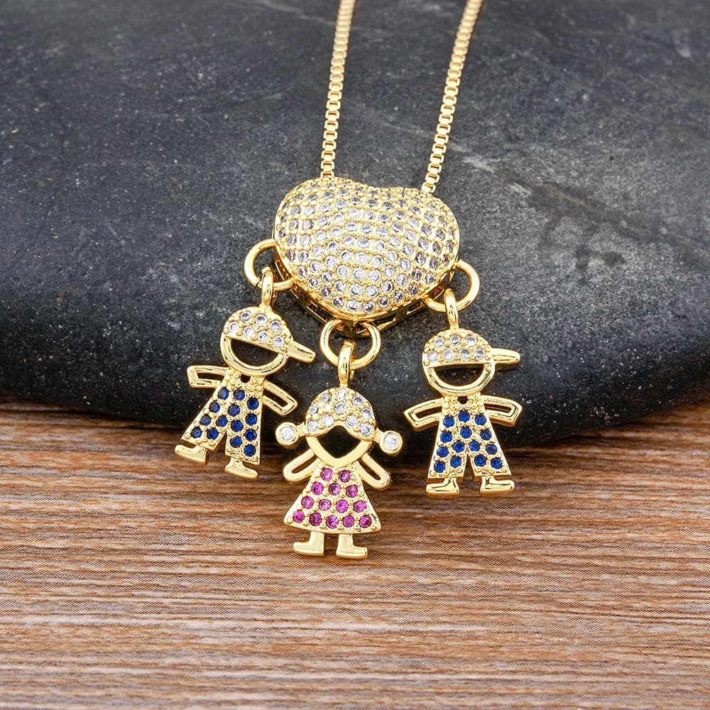 Nidin Light Luxury New Fashion Inlaid Crystal Zircon Pendant Romantic Heart Necklace Exquisite Mother's Day Jewelry Gift