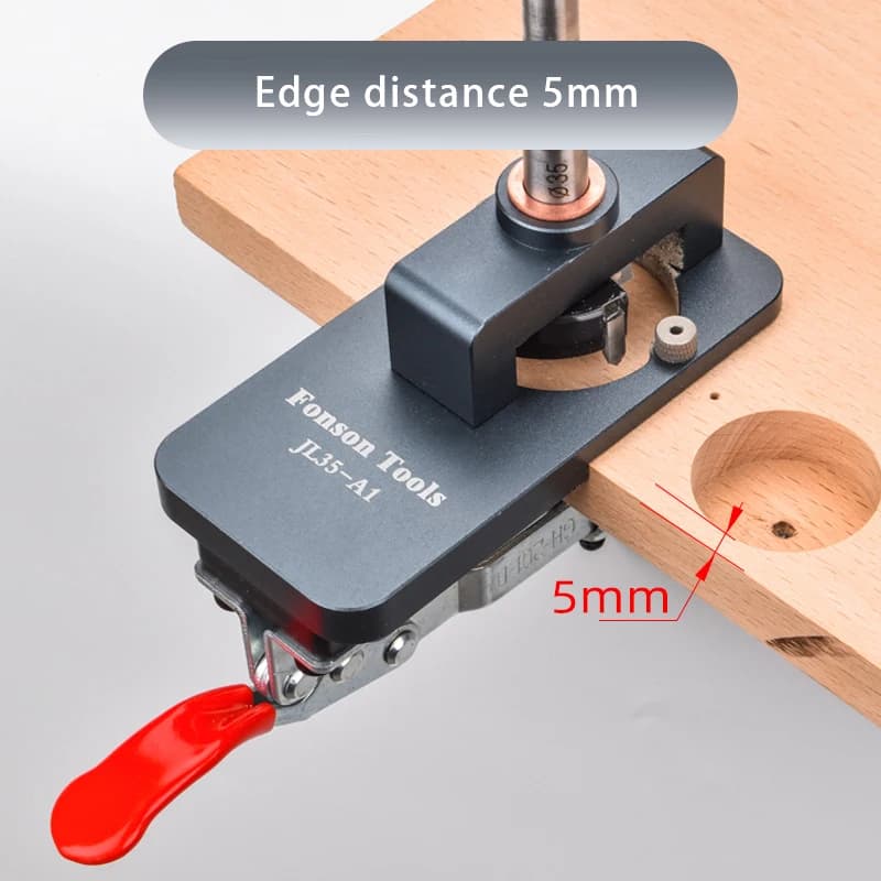 Kit di maschere per alesatura cerniera da 35 mm per la lavorazione del legno - Guida per foratura nascosta Maschera per cerniera per guardaroba Modello per apri fori Strumento di localizzazione punzonatrice