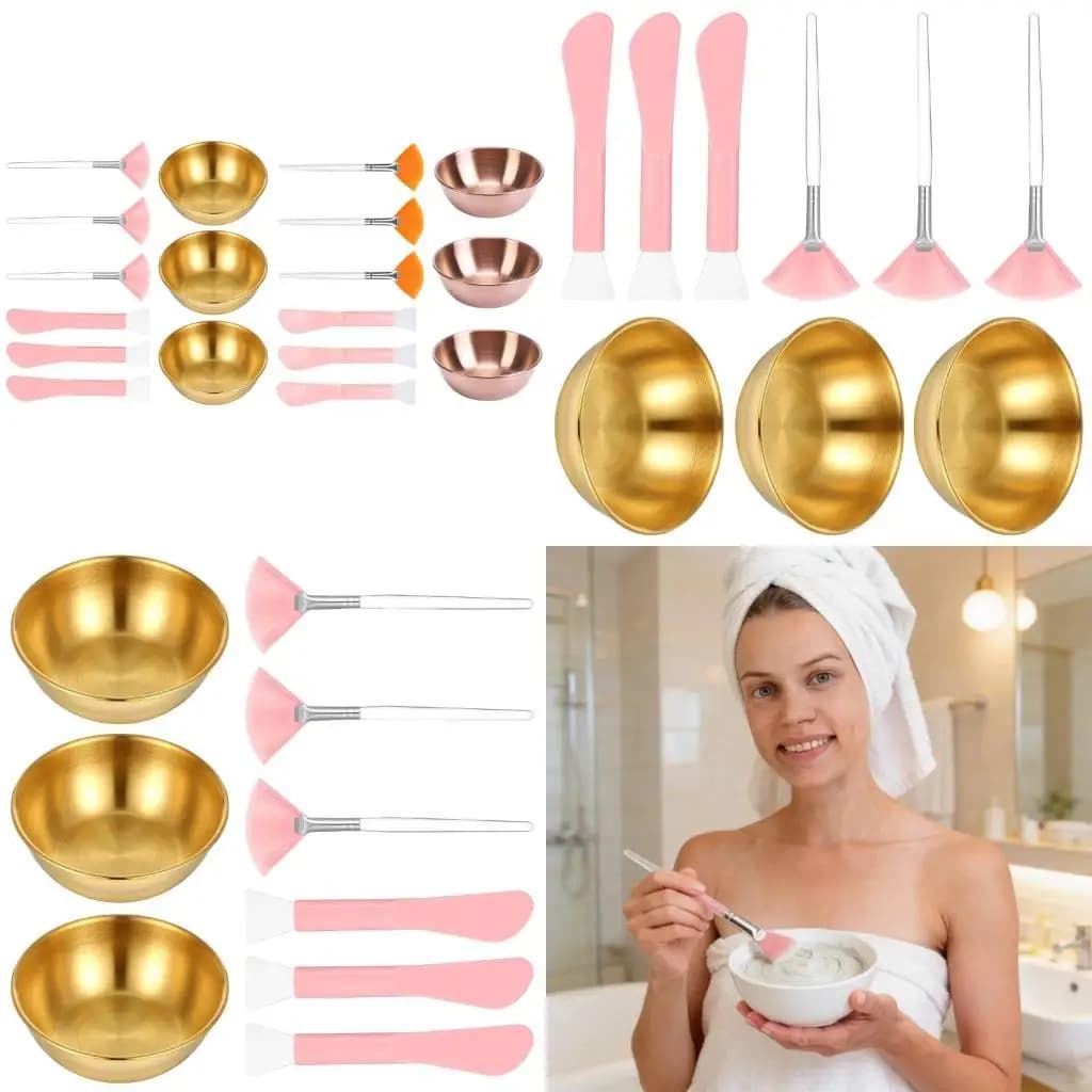 D0AB Set da 9 strumenti per maschere professionali, adatti per trattamenti viso fatti a mano, materiali plastici e design facile