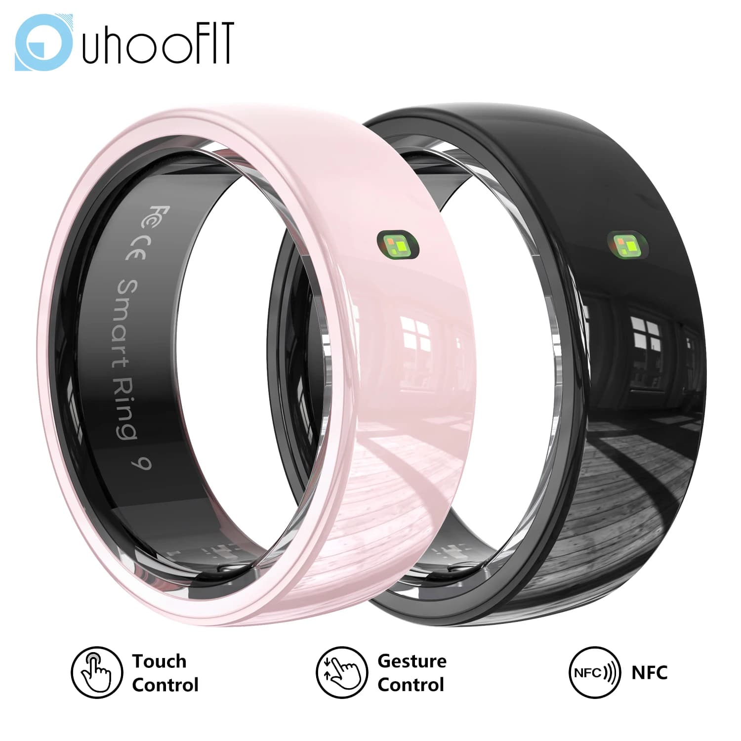R05 Smart Ring with charging case NFC Touch Function Control of gestures Heart rate Sleep monitor Sport Fitness Tracker Ring
