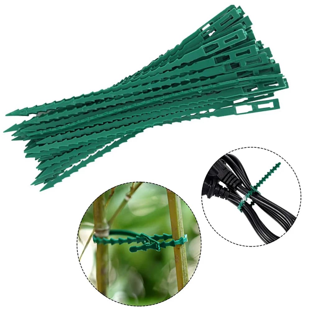 50 Pezzi Fascette Regolabili in Plastica per Piante, Riutilizzabili, Supporto per Piante Rampicanti, 13,5 CM, Attrezzi per Giardinaggio