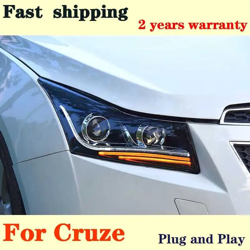 Lampada frontale per Chevrolet Cruze Faro LED 2009-2013 Fari Cruze DRL Indicatori di direzione Abbaglianti Angel Eye Lente del proiettore